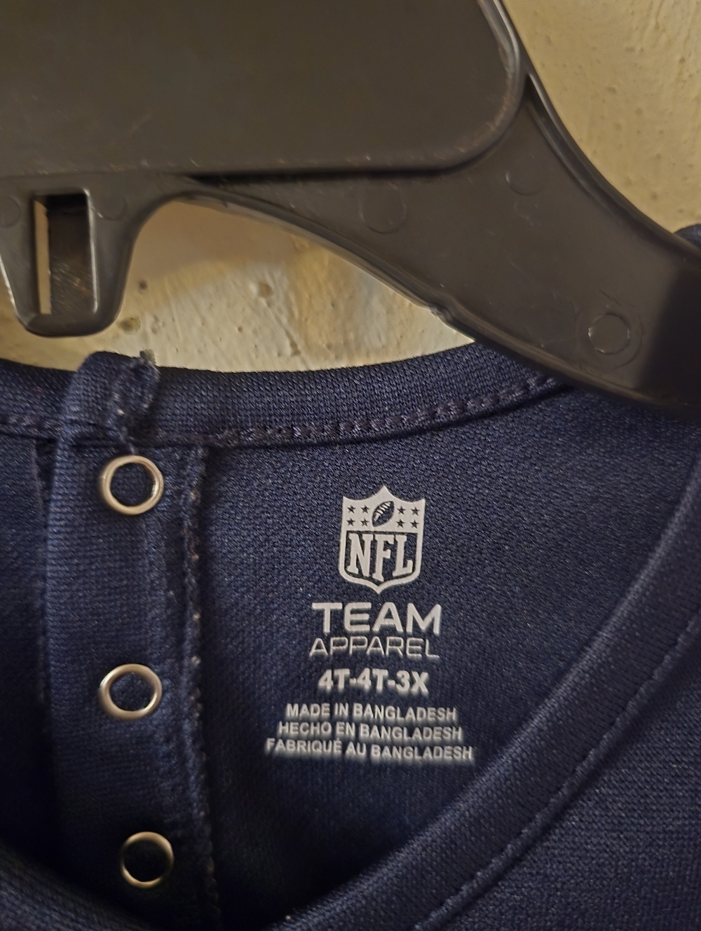 NFL Team Apparel Toddler Top - Navy & White - Picture 2 of 3